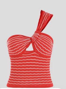 Orange Striped Knit Top