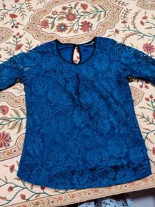 Elegant Teal Lace Top