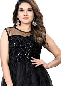 Classic Dress For Girls In Black Colour