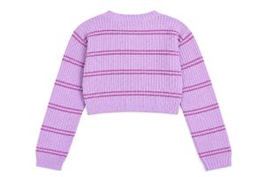 Lavender Striped Cropped Sweater