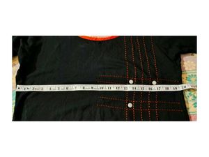Stylish Black Kurta with Red Trim