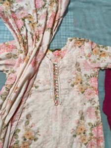 Elegant Floral Kurta Set with Dupatta