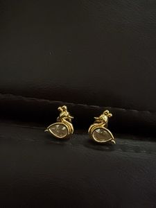 Golden Swan Stud Earrings