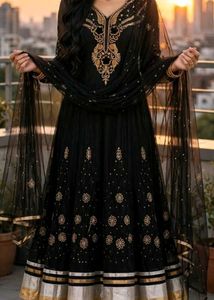 Elegant Black Embroidered Gown