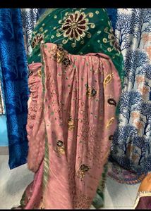 Embroidered saree with blowse