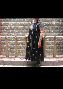 Black & Gold Paisley Print Dress