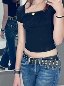 y2k Black studded belt