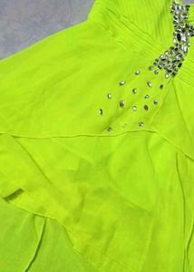 💚✨NEON GREEN EMBELLISHED TUBE DRESS FOR WOMEN
