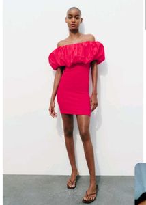 ZARA Off-Shoulder Ruffled Dress