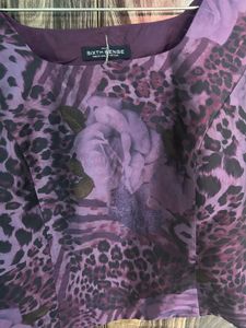 Stylish Purple Animal Print Sleeveless Top