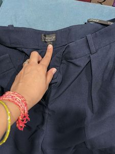 Navy Blue Pleated Trousers