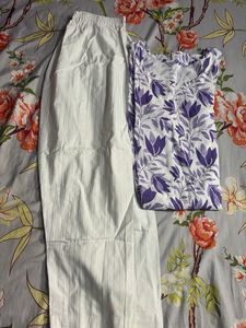 Elegant Purple Floral Kurta Set