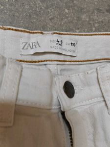 Zara Original White Denim Casual Pants