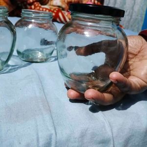 Set of 3 Glass Jars with Lids