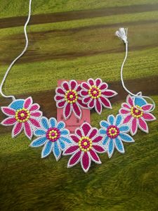 Premium Quality Beaded Multicolour Choker Set