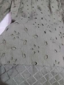 Olive Green Eyelet Co-ord Set