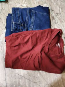 Maroon Striped T-shirt