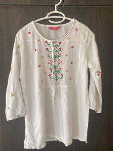 Embroidered White Top