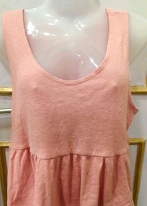 Peach Peplum Tank Top