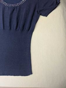 Y2K Purple Fitted Pleated Waist Top