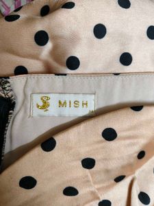 MISH Vintage Polka Dot Satin Midi Dress