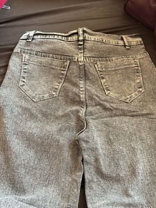 Grey Button-Fly Jeans