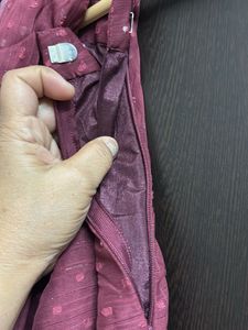 Elegant Floral Print Maroon pre stitch Saree