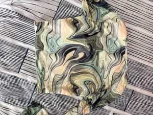 Stylish Marble Print Long Sleeve Top