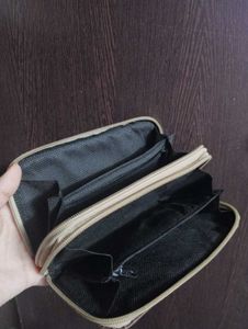 Stylish Brown Double Zipper Pouch / Wallet – ₹259