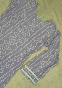 Lavender Printed Kurti with pant