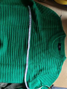 Imported Vibrant Green Textured Knit Sweater