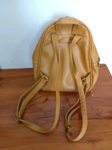 Stylish Mustard Leather Backpack