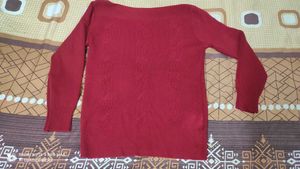 Red Wollen Beautiful Design Top❤