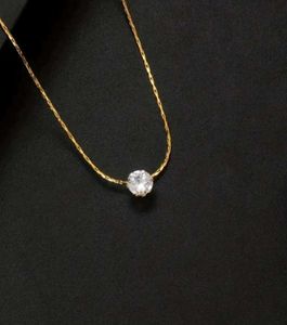 Delicate Solitaire Pendant Necklace