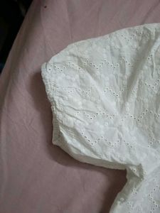 Chic White Eyelet Puff Sleeve Top