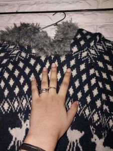 ZARA KNIT furry Dress Cum Sweater