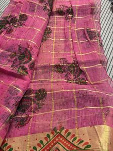 beautiful rose pink saree