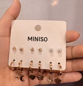 MINISO gold earring set aesthetic