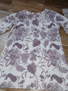 Floral Print Long Sleeve Kurta