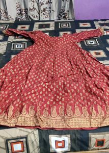 Maroon Colour With Gold Colour Border Anarkali Kurta