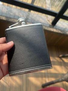 Stainless Steel Leather Finish Hip Flask