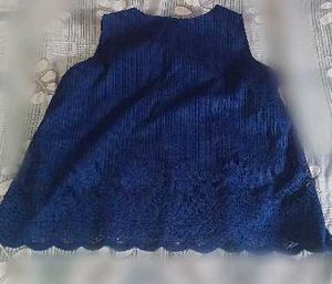Elegant Navy Blue Lace Crop top