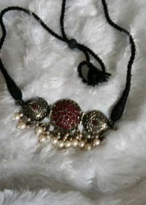 Indian Oxidized Necklace with Pearls