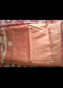 orange colour silk saree
