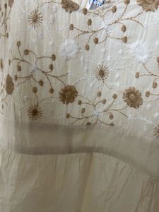 Embroidered Cream Cotton Camisole Top