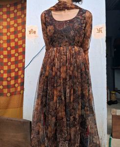 Floral Brown Gown🍩🤌🤎✨️