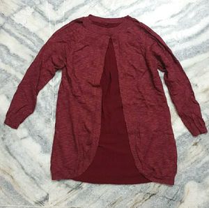 🍷Wine Long sleeve Knit tee