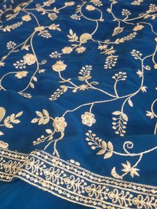 Blue anarkali Embroidered Suit with Dupatta 💖