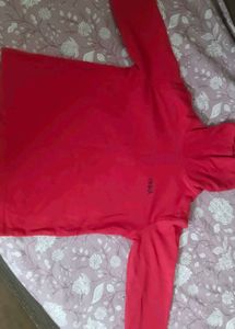 Red High Neck T-Shirt
