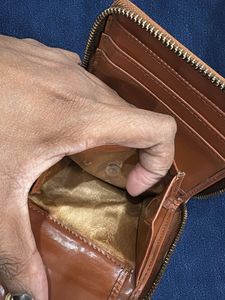 allen solly Brown Embossed Zip Around Wallet